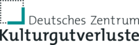 Logo: Quadrat aus einer gestrichelten Linie, rechte Ecke ist grün markiert, daneben steht Deutsches Zentrum Kulturgutverluste