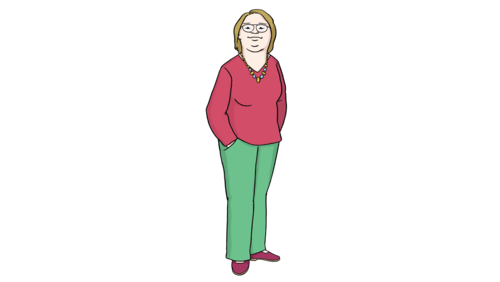 Eine Zeichnung einer erwachsenen Frau