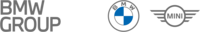 Logo BMW: Das blau-weiße BMW Logo mit dem Schriftzug "BMW" in weiß, daneben das Mini-Logo, der Schriftzug "Mini" in einem Kreis, rechts und links stilisierte Flügel.